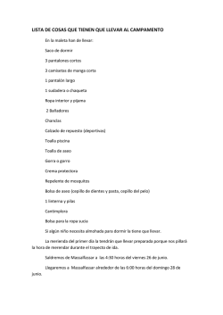LISTA DE COSAS QUE TIENEN QUE LLEVAR AL CAMPAMENTO