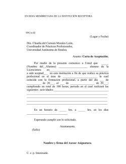 Carta de aceptaci&oacute;n