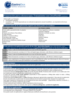 Preparaci&oacute;n para colonoscopia. Tratamiento con