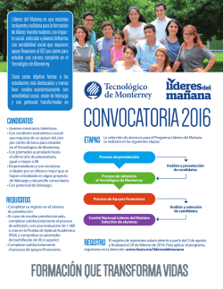convocatoria "l&iacute;deres del ma&ntilde;ana del tec de monterrey" 2016