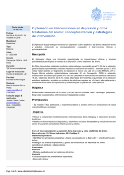 Diplomado en Intervenciones en depresi&oacute;n y otros trastornos del