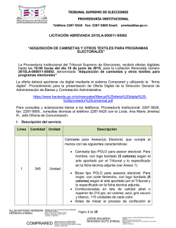 2015LA-000011-85002 Adquisici&oacute;n de camisetas y otros textiles