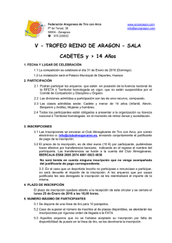 V Tfo Reino de Aragon Sala - Federaci&oacute;n Aragonesa de Tiro con Arco