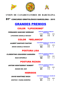 grandes premiios - Uni&oacute;n de Canaricultores de Barcelona