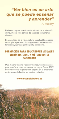 &ldquo;Ver bien es un arte que se puede ense&ntilde;ar y aprender&rdquo;