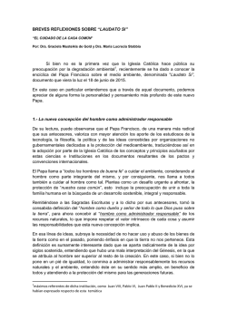 BREVES REFLEXIONES SOBRE &ldquo;LAUDATO SI&rdquo; Si bien no es la
