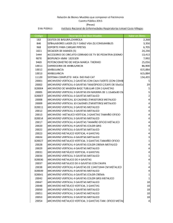 C&oacute;digo Descripci&oacute;n del Bien Mueble Valor en libros 102 CESTOS