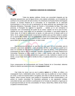 Debemos vivir en comunidad - Parroquia Nuestra Se&ntilde;ora del