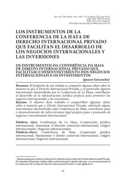 Los instrumentos de la Conferencia de La Haya de DIPr