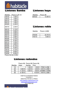 Listones Samba Listones haya Listones roble Listones redondos