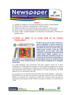 1) &iquest;Qui&eacute;n es Qui&eacute;n en la moda Textil en los Centros Comerciales?