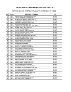 LLEGAR RETRASADO AL CMLP AL TERMINO DE SU PASEO