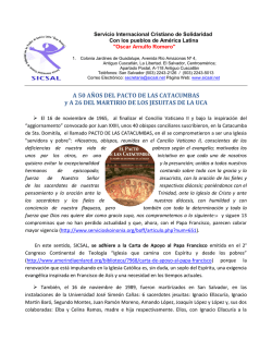 A 50 A&Ntilde;OS DEL PACTO DE LAS CATACUMBAS y A 26 DEL