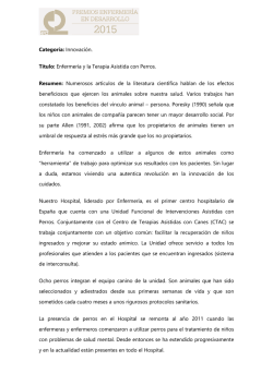 Enfermer&iacute;a y la terapia asistida con perros