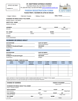 PARISH REGISTRATION FORM - St. Matthew Catholic Church