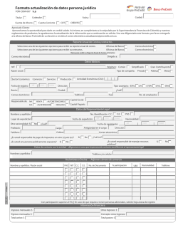 Formato actualizaci&oacute;n de datos persona jur&iacute;dica