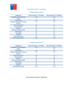 PLAN DE ESTUDIOS: 1&deg; A 6&deg; B&Aacute;SICO Establecimientos