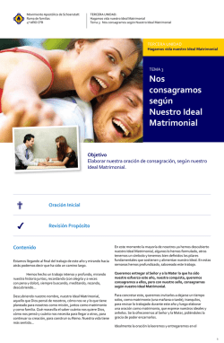Nos consagramos seg&uacute;n Nuestro Ideal Matrimonial