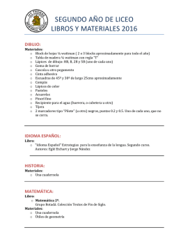 SEGUNDO A&Ntilde;O DE LICEO LIBROS Y MATERIALES 2016