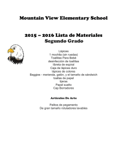 Mountain View Elementary School 2015 &ndash; 2016 Lista de Materiales