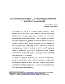 educaci&oacute;n para la recreaci&oacute;n - Fundaci&oacute;n Colombiana de Tiempo
