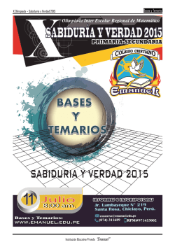 Bases y Temario. X Olimpiada &ndash; Sabidur&iacute;a y Verdad 2015