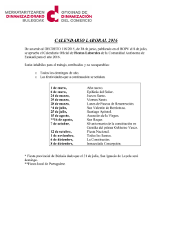 Calendario laboral 2016