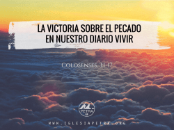 LA VICTORIA SOBRE EL PECADO EN NUESTRO DIARIO VIVIR