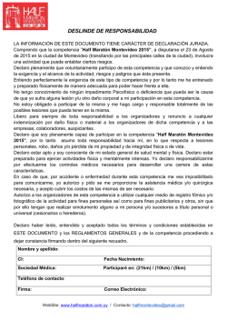 DESLINDE DE RESPONSABILIDAD