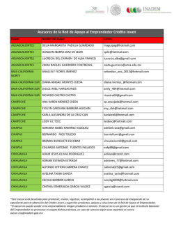 Asesores de la Red de Apoyo al Emprendedor Cr&eacute;dito Joven