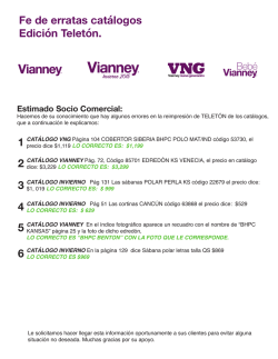 Fe de Erratas Cat&aacute;logos Edici&oacute;n Telet&oacute;n 2015
