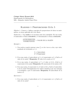 Razones y Proporciones Gu&iacute;a 5