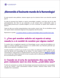 &iexcl;Bienvenido al fascinante mundo de la Numerolog&iacute;a!