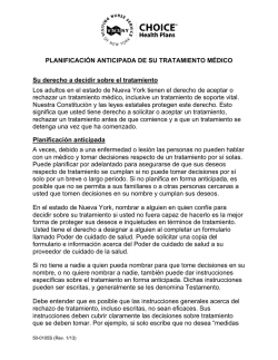 Planificar su tratamiento m&eacute;dico con anticipaci&oacute;n