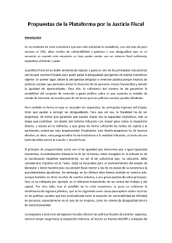 Propuestas de la Plataforma por la Justicia Fiscal