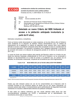 CCOO Jubilacion anticipada e improcedencia despido