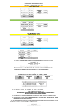 DESCUENTO EN LA INSCRIPCI&Oacute;N POR PRONTO PAGO