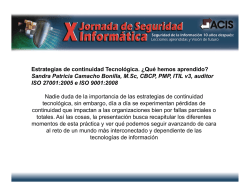 Estrategias de continuidad Tecnol&oacute;gica. &iquest;Qu&eacute; hemos aprendido