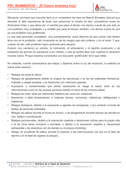 PRL BOMBEROS &ndash; &iexcl;El futuro empieza hoy!