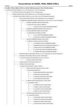 Descendientes de ISABEL VIDAL-RIBAS G&Uuml;ELL