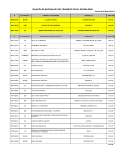 relaci&oacute;n de materiales para transmitir por el sistema ddim