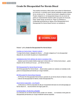 Grado De Discapacidad Por Hernia Discal