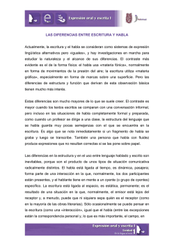 "Las diferencias entre escritura y habla"