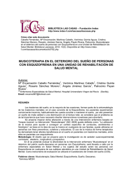 musicoterapia en el deterioro del sue&ntilde;o de