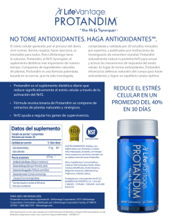 NO TOME ANTIOXIDANTES. HAGA ANTIOXIDANTES