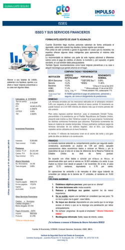 ISSEG Y SUS SERVICIOS FINANCIEROS