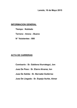 Bueno N &ordm; Asistentes : 800 ACTA DE CARRERAS
