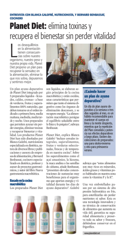 Planet Diet: elimina toxinas y recupera el bienestar sin perder vitalidad