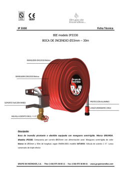 IP 3330 Ficha T&eacute;cnica BIE modelo IP3330 BOCA DE INCENDIO