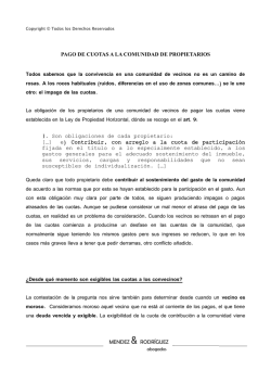 PAGO DE CUOTAS A LA COMUNIDAD DE PROPIETARIOS Todos